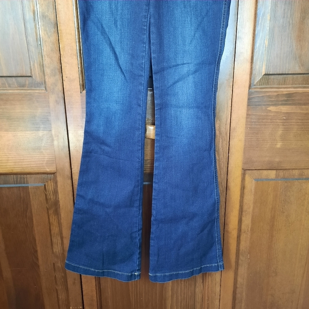Spanx Flare Jeans Midnight Shade Pull-on Denim Jeans 20327R Size Small (2-4) - Picture 6 of 16